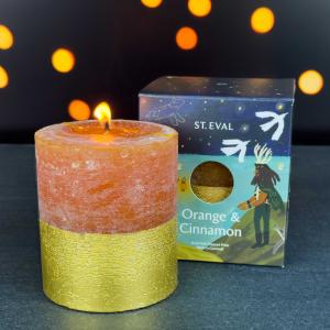 St Eval Orange and Cinnamon Pillar Candle